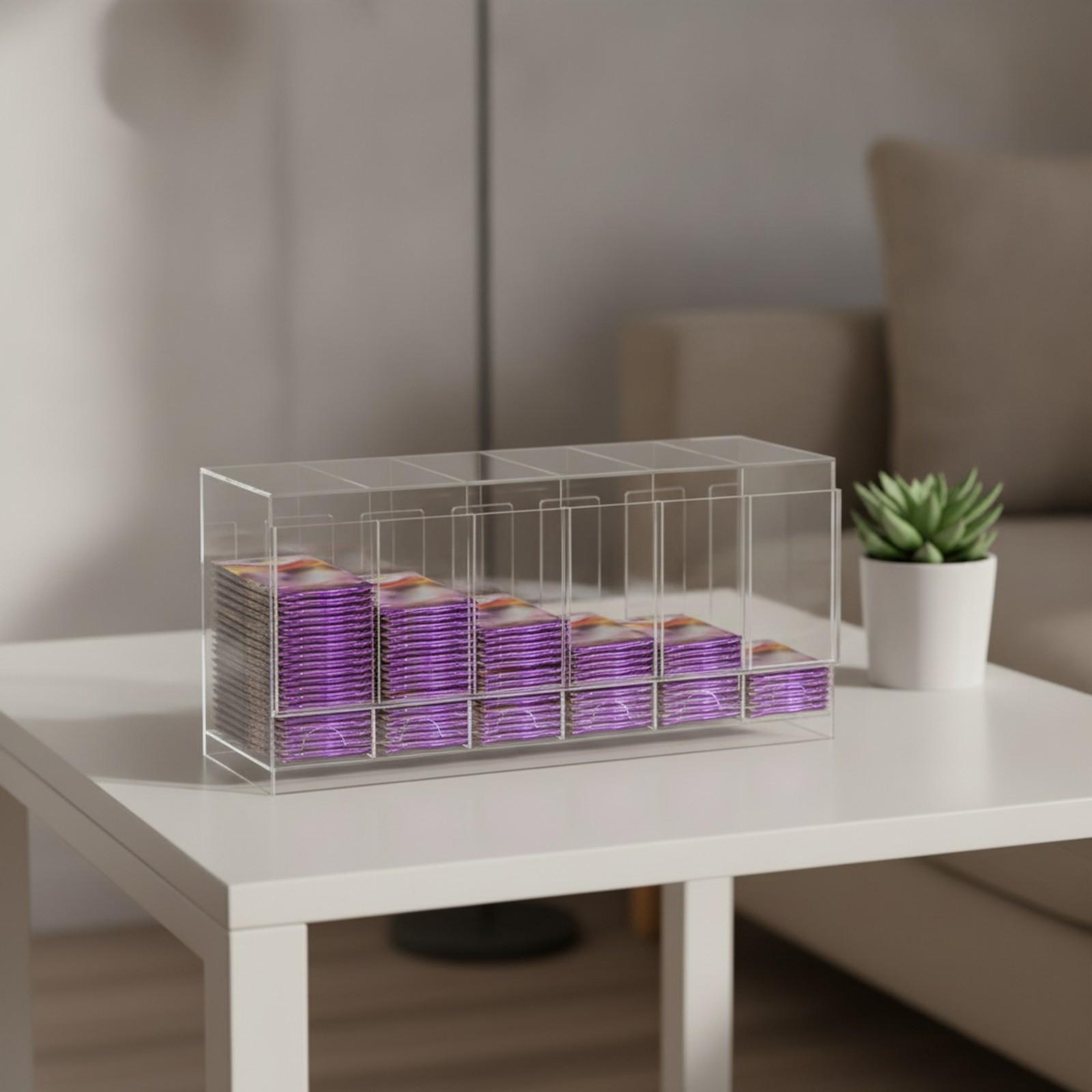 Storage & Organization - กล่องจัดเก็บการ์ดแบบมีช่องแบ่ง กล่องอะคริลิกสำหรับเก็บการ์ดแบบเปิดไม่มีฝา หยิบใช้ง่าย