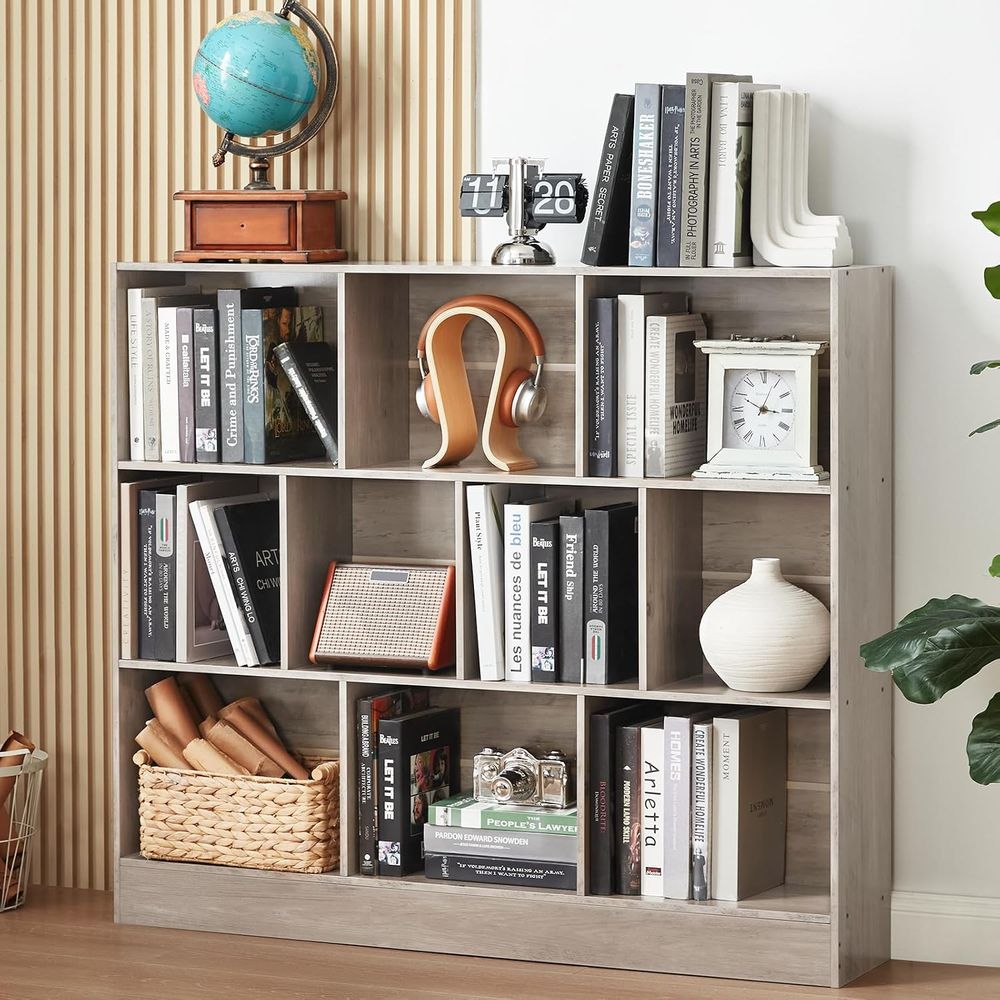 Storage & Organization - LEYAOYAO ชั้นวางหนังสือ 10 ช่องพร้อมฐาน, ชั้นวางหนังสือ 3