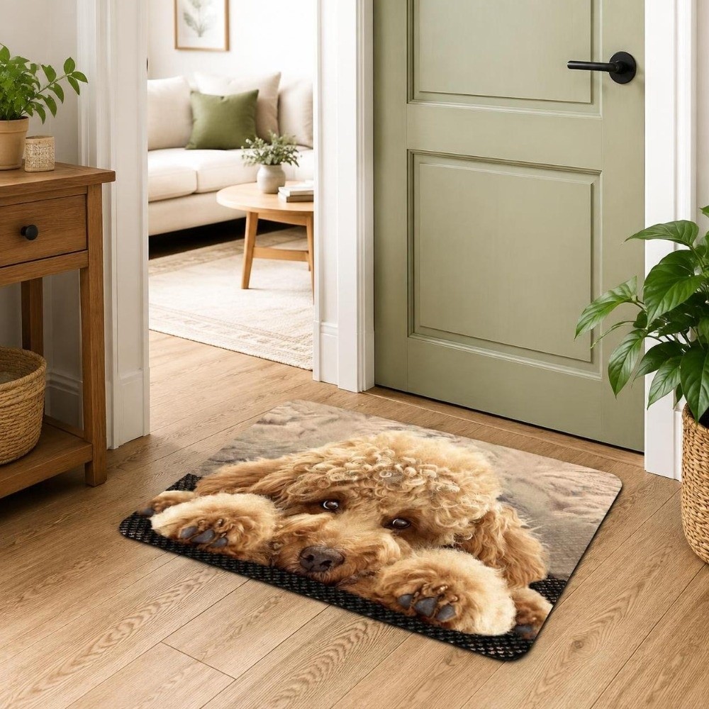 Quick Dry Diatomite Bath Mat - พรมเช็ดเท้าลายสุนัข ทำจากไดอะโทไมต์ ทนทาน ซับน้ำได้ดี กันลื่น ลายภาพลวงตา