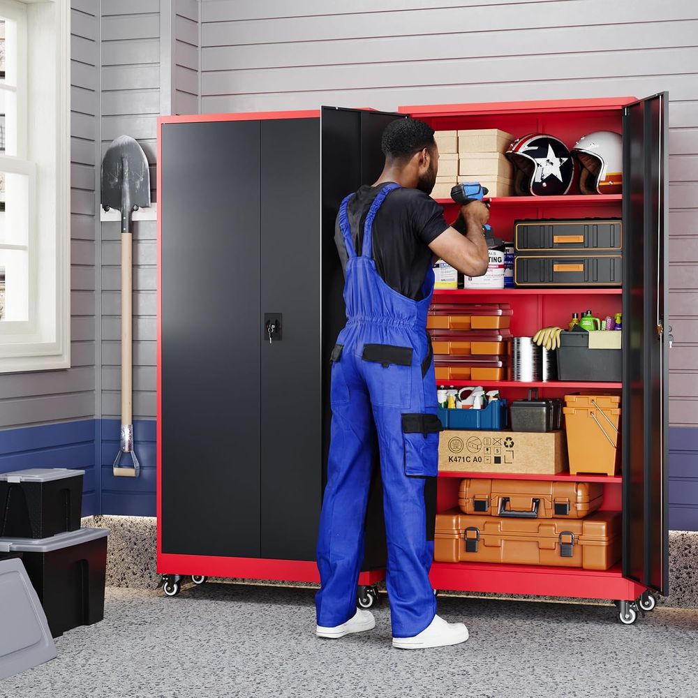 ตู้เก็บของโลหะสำหรับโรงรถพร้อม - Storage & Organization บทวิจารณ์และราคา